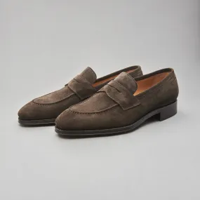 Penny Loafer in Dark Brown Suede Leather