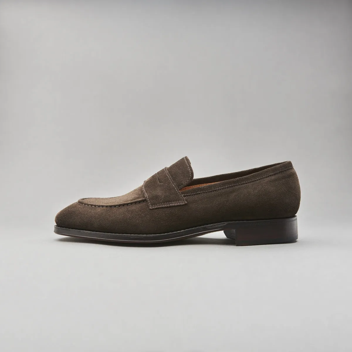 Penny Loafer in Dark Brown Suede Leather