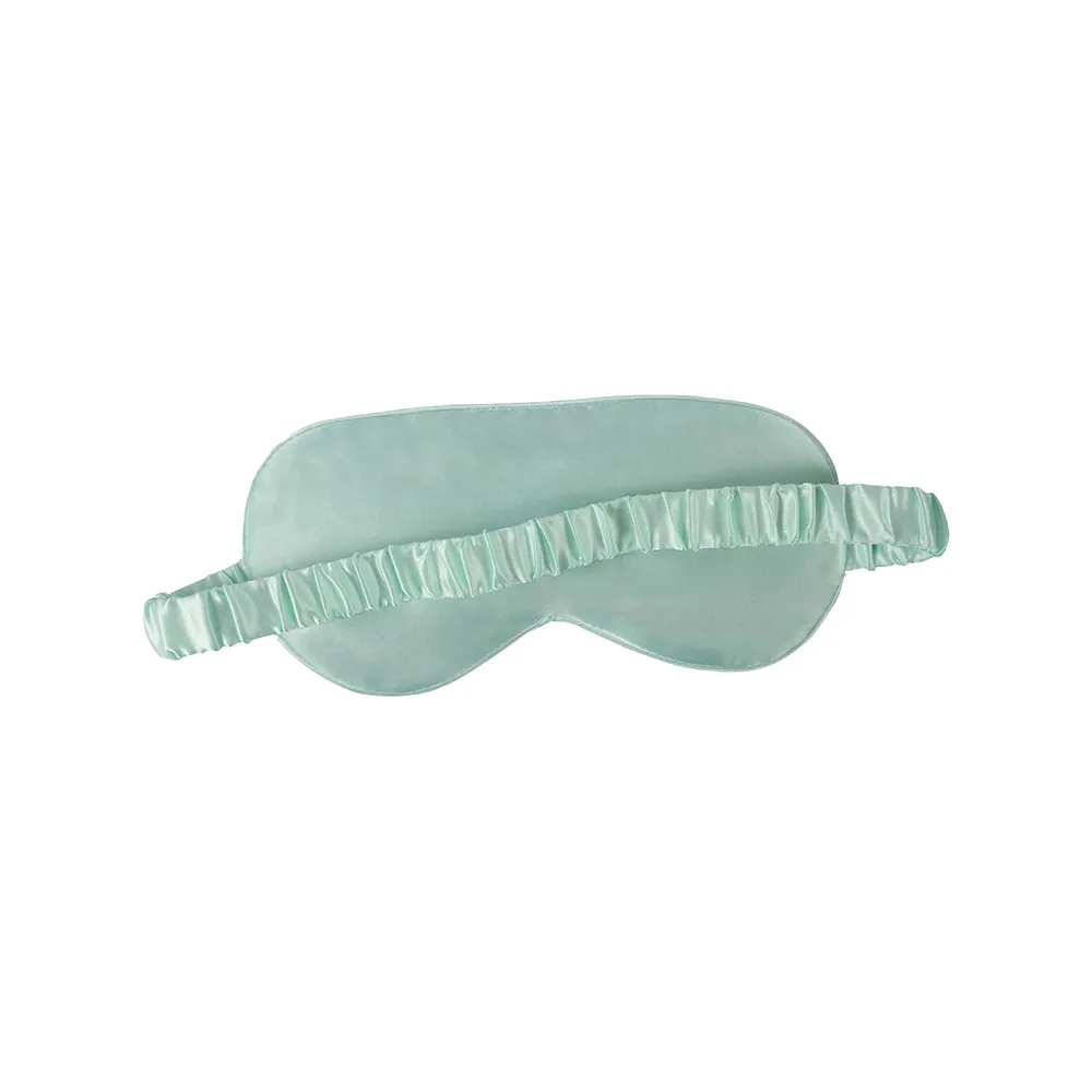 Periwinkle Satin Memory Foam Neck Pillow and Cocktails Satin Eye Mask Set