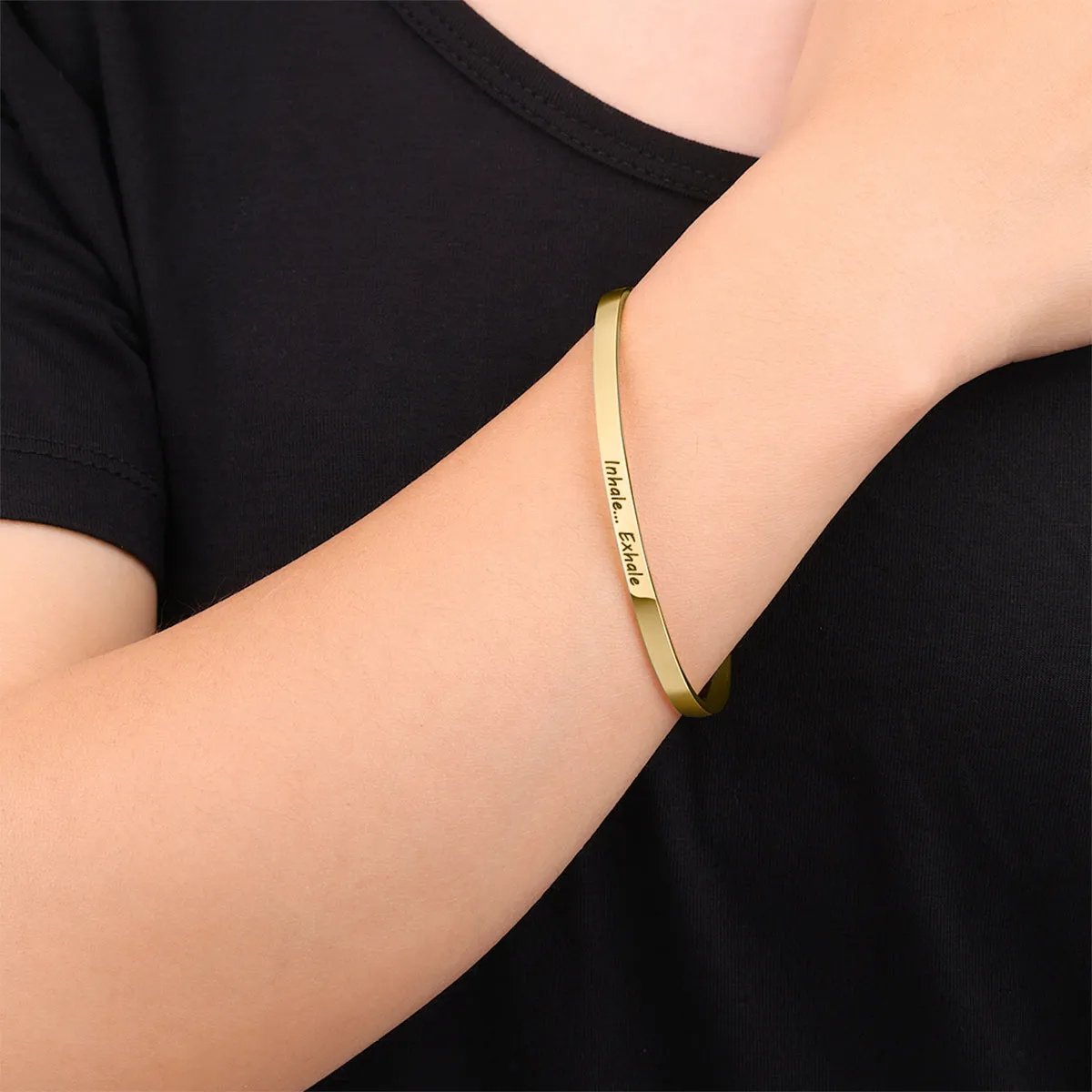 Personalized Thin Cuff Bracelet