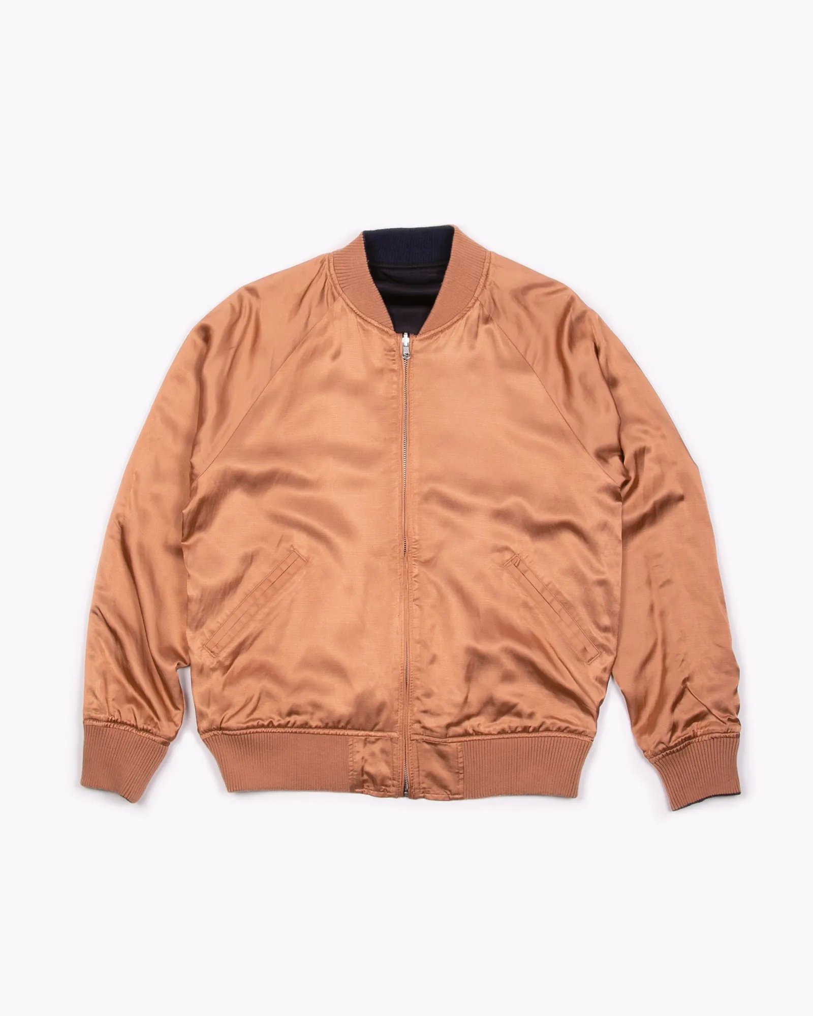 Reversible Satin Souvenir Jacket - Navy/Champagne