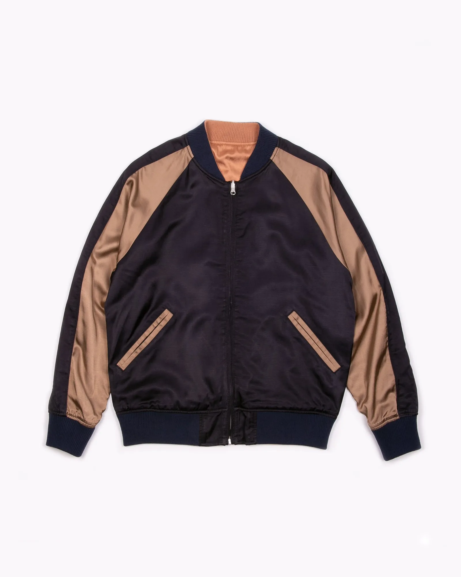 Reversible Satin Souvenir Jacket - Navy/Champagne