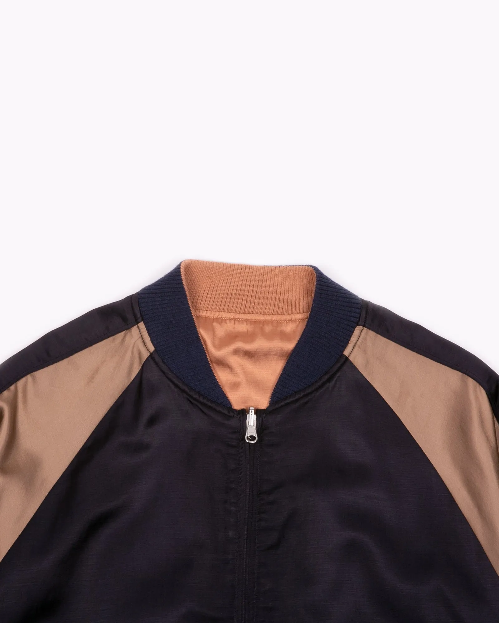 Reversible Satin Souvenir Jacket - Navy/Champagne