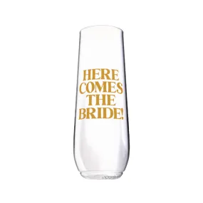 Shatterproof Champagne Flute Set - Here Comes The Bride