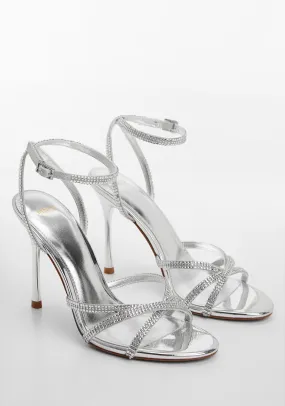 Strap rhinestone sandals