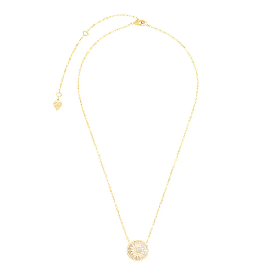 Sunlit Crescent Pearl & Gold Necklace