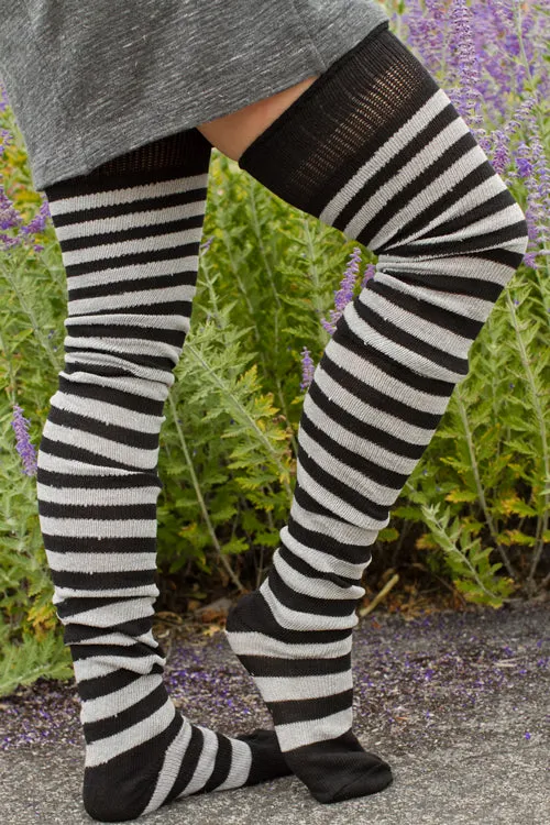 Super Stripes Longer Thigh High Socks