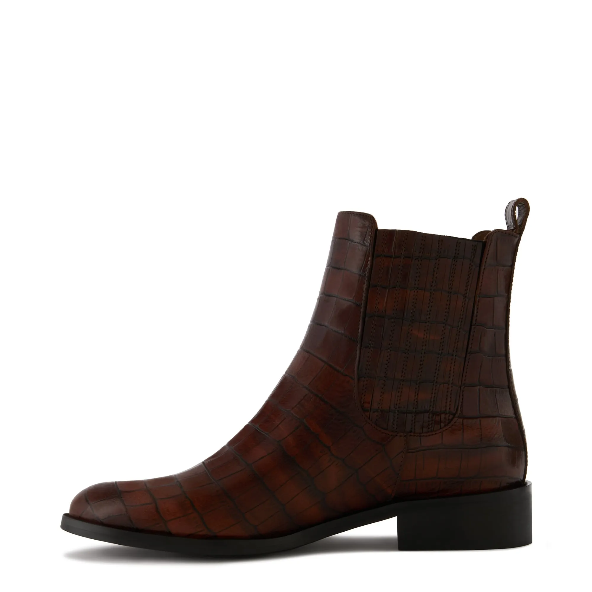 Vendôme Chey croco brown calfskin leather chelsea boots