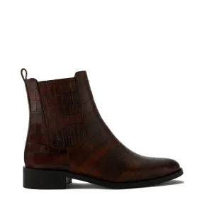 Vendôme Chey croco brown calfskin leather chelsea boots