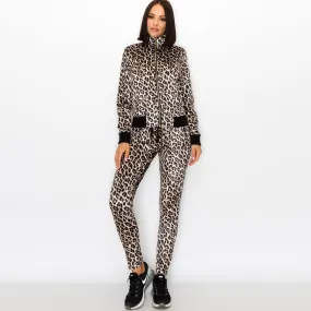 VL223 Women's Span Velvet Leopard Track Suit