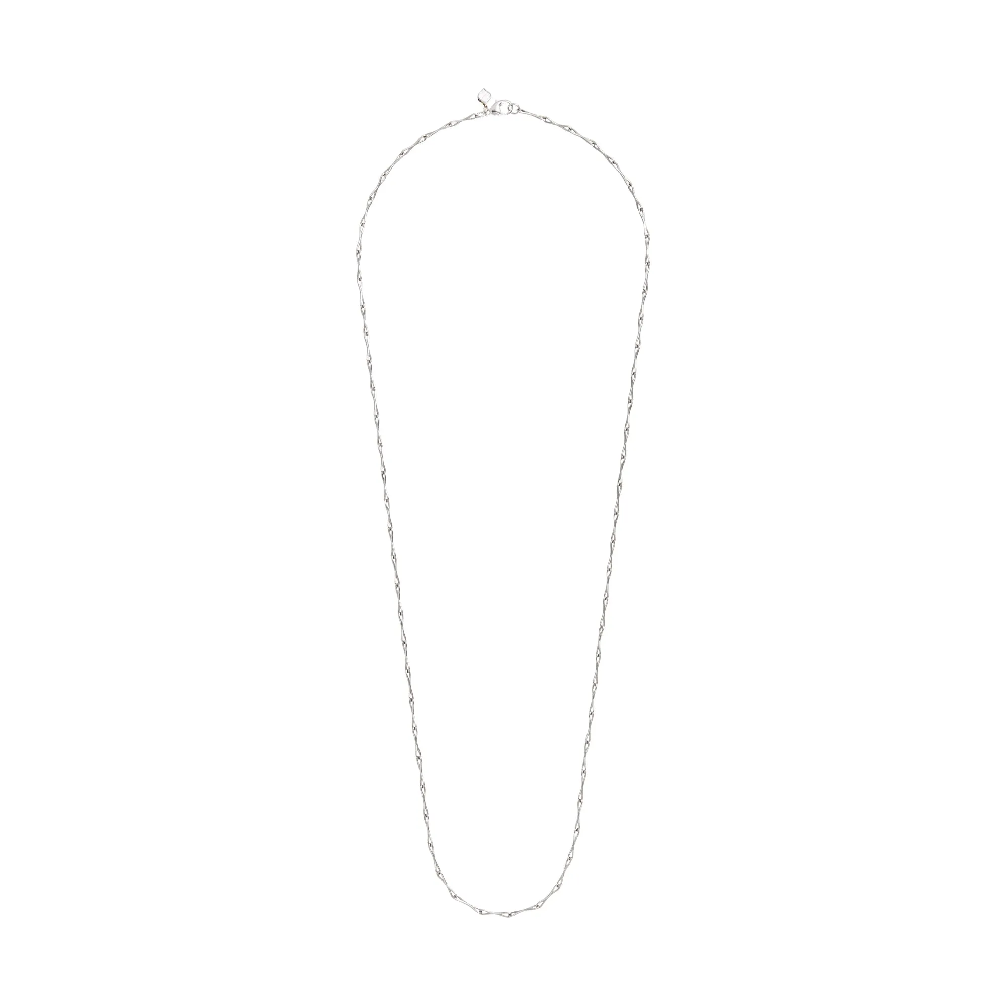 WaterDrop Small Link Necklace in Sterling Silver with Mother-of-Pearl Tag