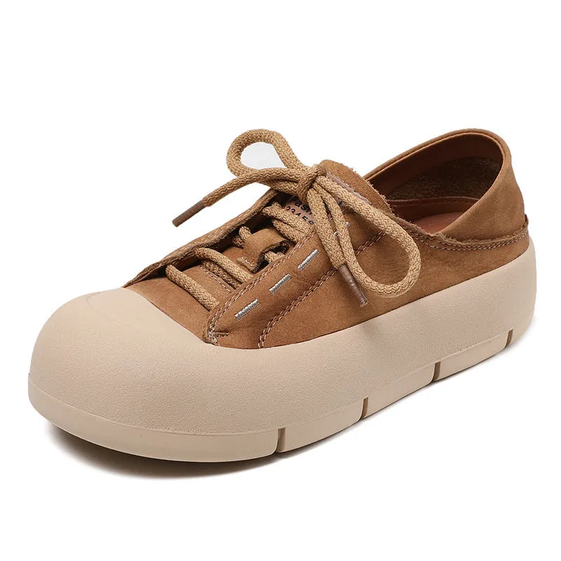 Women Fashion Minimalist Leather Flat Casual Shoes