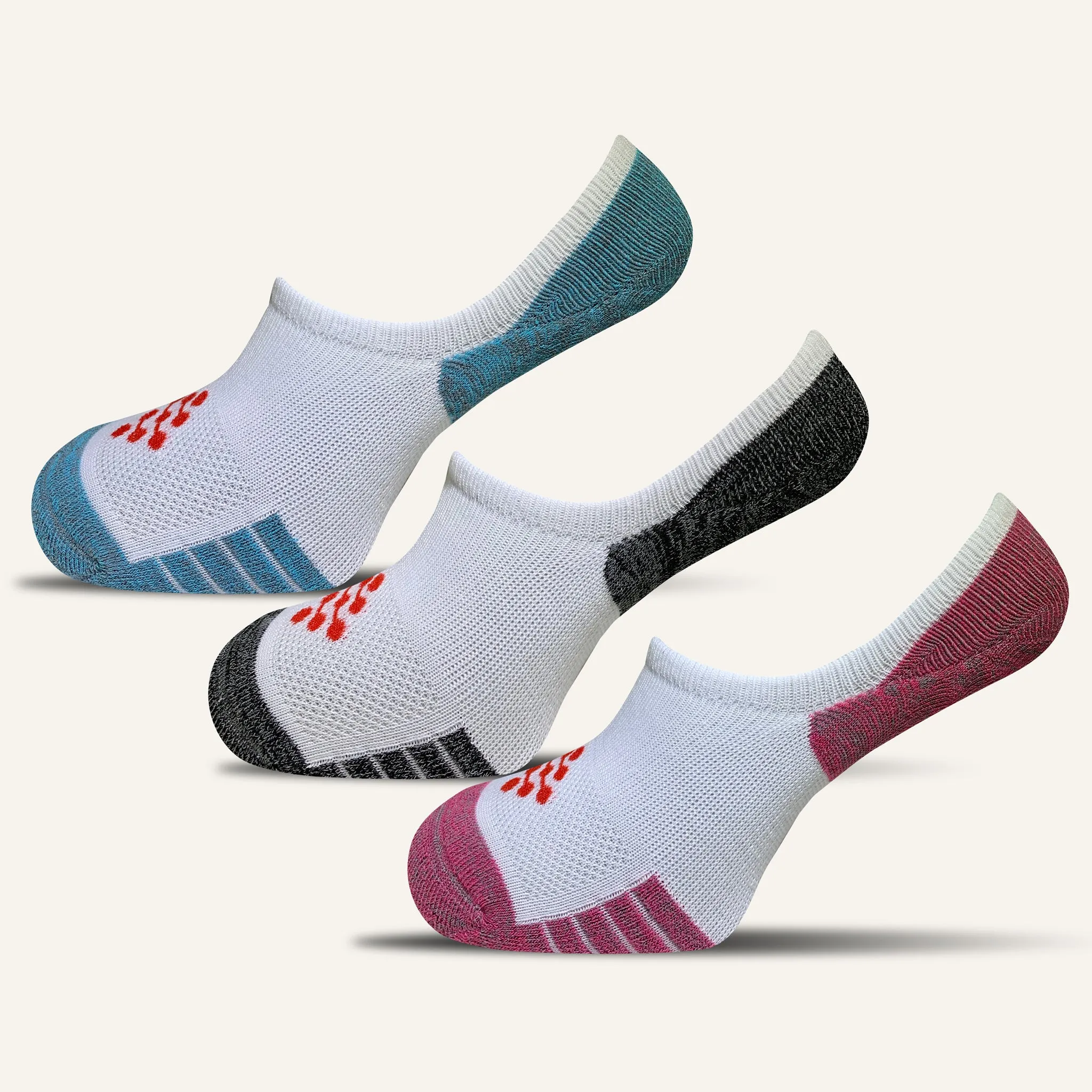 Women's Hidden No Show Socks- 3 Pair