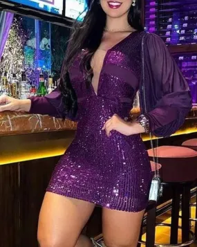 Women's Mesh Sequin Dress